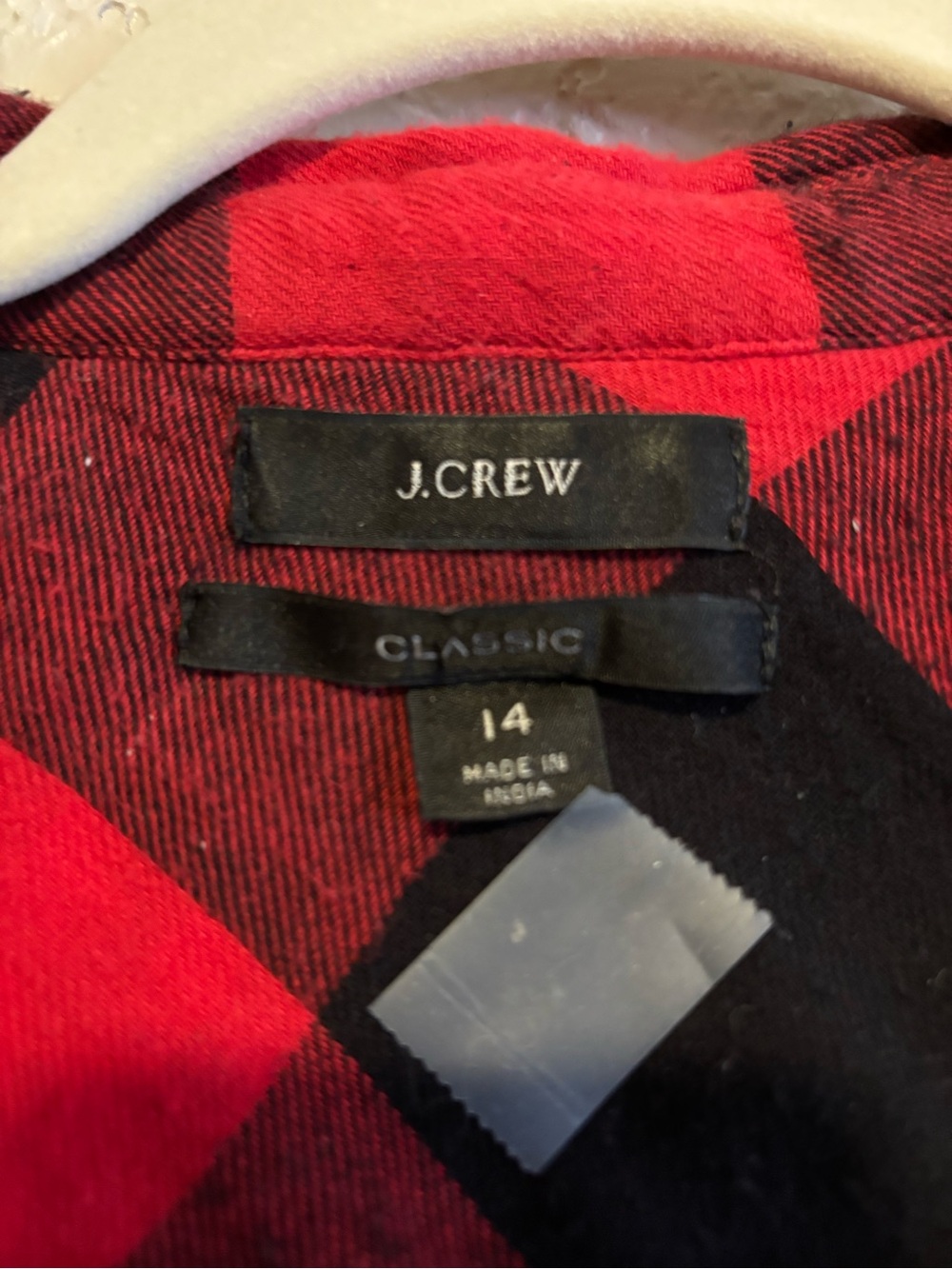 J. Crew Red and Black Buffalo Check Button-Down Shirt